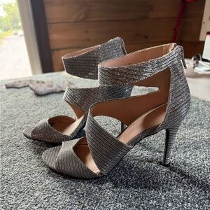 Christian Siriano Metallic Silver Heels